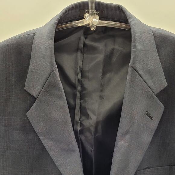 Franco Lotti Illusion Plaid 3 Button Single‎ breasted Men's Suit Jacket Blazer - Picture 6 of 15